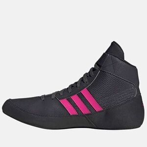 Adidas Kids HVC 2 Charcoal/Hot Pink Wrestling Shoes Size: 2